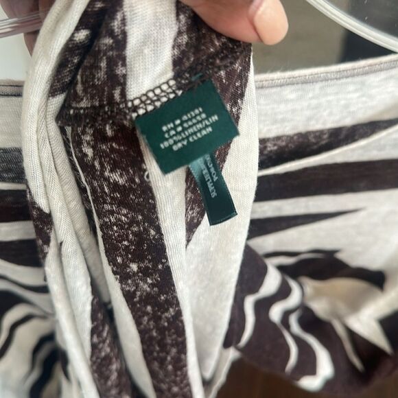 Lauren Ralph Lauren Aztec Pattern Linen Top L - Picture 5 of 5